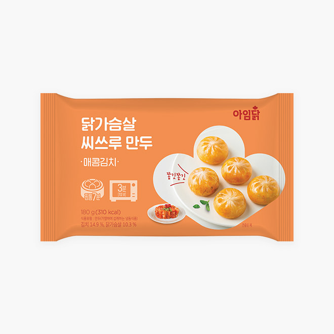 아임닭 닭가슴살 씨쓰루만두 매콤김치 1팩